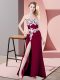 Inexpensive Fuchsia Sleeveless Chiffon Zipper Prom Dress for Prom and Party and Military Ball