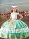 High Class Apple Green Sleeveless Satin Lace Up Pageant Gowns For Girls for Wedding Party