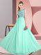 Shining Sleeveless Backless Floor Length Beading and Appliques Dama Dress for Quinceanera