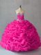 Sleeveless Beading and Pick Ups and Hand Made Flower Lace Up Quinceanera Dresses
