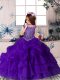 Most Popular Scoop Sleeveless Organza Pageant Dress Beading and Pick Ups Zipper