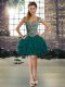 Fine Organza Sleeveless Mini Length Prom Gown and Beading and Ruffles