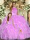 Super Halter Top Sleeveless Backless 15 Quinceanera Dress Lilac Organza