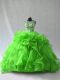 Ball Gowns Organza Scoop Sleeveless Beading and Ruffles Floor Length Lace Up Vestidos de Quinceanera