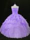 Shining Lavender Sleeveless Organza Quinceanera Dresses for Sweet 16 and Quinceanera