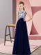 Enchanting Royal Blue Scoop Neckline Beading and Appliques Court Dresses for Sweet 16 Sleeveless Zipper