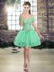 Artistic Tulle Sleeveless Mini Length Homecoming Gowns and Beading and Ruffles