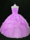 Glorious Ball Gowns Quinceanera Gowns Lavender Sweetheart Organza Sleeveless Floor Length Lace Up