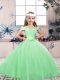Tulle Off The Shoulder Sleeveless Lace Up Lace and Belt Little Girls Pageant Dress Wholesale in