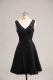 Nice Mini Length Zipper Prom Dresses Black for Prom and Party with Lace