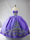 Romantic Floor Length Ball Gowns Sleeveless Purple 15th Birthday Dress Lace Up