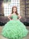 Admirable Floor Length Apple Green Pageant Gowns Straps Sleeveless Lace Up
