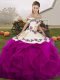 Noble Off The Shoulder Sleeveless Tulle 15th Birthday Dress Embroidery and Ruffles Lace Up