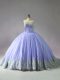 Charming Sleeveless Court Train Lace Up Appliques Quinceanera Dresses