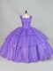 On Sale Lavender Straps Neckline Beading and Ruffled Layers Quinceanera Gown Sleeveless Lace Up