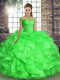 Sleeveless Floor Length Beading and Ruffles Lace Up Quinceanera Dress