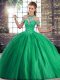 Comfortable Green Sleeveless Beading Lace Up Sweet 16 Dress