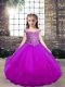 Off The Shoulder Sleeveless Lace Up Little Girl Pageant Dress Fuchsia Tulle