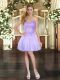 Fashion Ball Gowns Prom Dresses Lavender Sweetheart Organza Sleeveless Mini Length Lace Up
