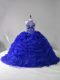 Exquisite Royal Blue Long Sleeves Court Train Beading and Pick Ups Vestidos de Quinceanera