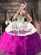 Low Price White And Purple Sleeveless Floor Length Embroidery and Ruffles Lace Up Vestidos de Quinceanera