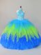 Elegant Floor Length Ball Gowns Sleeveless Multi-color Quinceanera Gown Lace Up