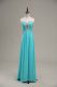Vintage Aqua Blue Sleeveless Beading and Ruching Floor Length Prom Party Dress