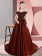 Rust Red Sleeveless Court Train Appliques Quinceanera Dress