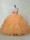 Latest Sleeveless Lace Up Beading and Ruffles Quinceanera Gown
