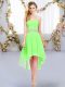 High Quality Belt Dama Dress for Quinceanera Lace Up Sleeveless High Low