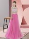 Sleeveless Zipper Floor Length Lace Dama Dress for Quinceanera