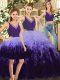Classical Ball Gowns Sweet 16 Dress Multi-color V-neck Tulle Sleeveless Floor Length Backless