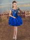 New Style Royal Blue Sleeveless Organza Lace Up for Prom and Party