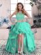 Edgy Apple Green Scoop Zipper Beading and Lace and Ruffles Prom Gown Sleeveless