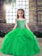 Superior Green Sleeveless Tulle Lace Up Child Pageant Dress for Party and Wedding Party