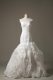Ruching Wedding Gown White Lace Up Sleeveless Brush Train