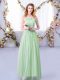 Pretty Floor Length Empire Sleeveless Apple Green Court Dresses for Sweet 16 Side Zipper