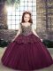Luxurious Tulle Sleeveless Floor Length Little Girl Pageant Gowns and Beading and Appliques