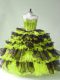 Ball Gowns Quinceanera Gowns Yellow Green Sweetheart Organza Sleeveless Lace Up
