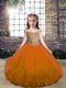 Beading Girls Pageant Dresses Brown Lace Up Sleeveless Floor Length