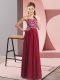 Wonderful Empire Prom Gown Wine Red Sweetheart Chiffon Sleeveless Floor Length Lace Up
