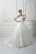 Artistic White Tulle Lace Up Sweetheart Sleeveless Bridal Gown Court Train Beading and Lace