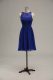 Suitable Lace Homecoming Dress Royal Blue Zipper Sleeveless Knee Length