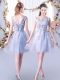 Inexpensive Tulle Sleeveless Mini Length Wedding Party Dress and Lace