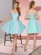 Tulle Off The Shoulder Sleeveless Zipper Lace Dama Dress for Quinceanera in Aqua Blue