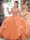 Sophisticated Organza Sleeveless Floor Length Quinceanera Gowns and Beading and Ruffles