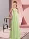 Inexpensive Floor Length Empire Sleeveless Yellow Green Prom Dresses Lace Up