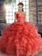 Off The Shoulder Sleeveless Organza Vestidos de Quinceanera Beading and Ruffles and Pick Ups Lace Up