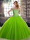 Comfortable Ball Gowns Sweet 16 Dresses Off The Shoulder Tulle Sleeveless Floor Length Lace Up