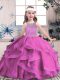 Lilac Scoop Lace Up Beading Pageant Dress Sleeveless